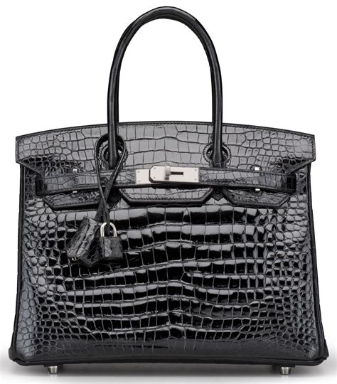 hermes black croc birkin|Hermes Birkin crocodile handbag.